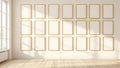 Frame Premium Interior Mockup — Gold Frame Square 1:1 — Perspective View — #01781 | MockupBulk