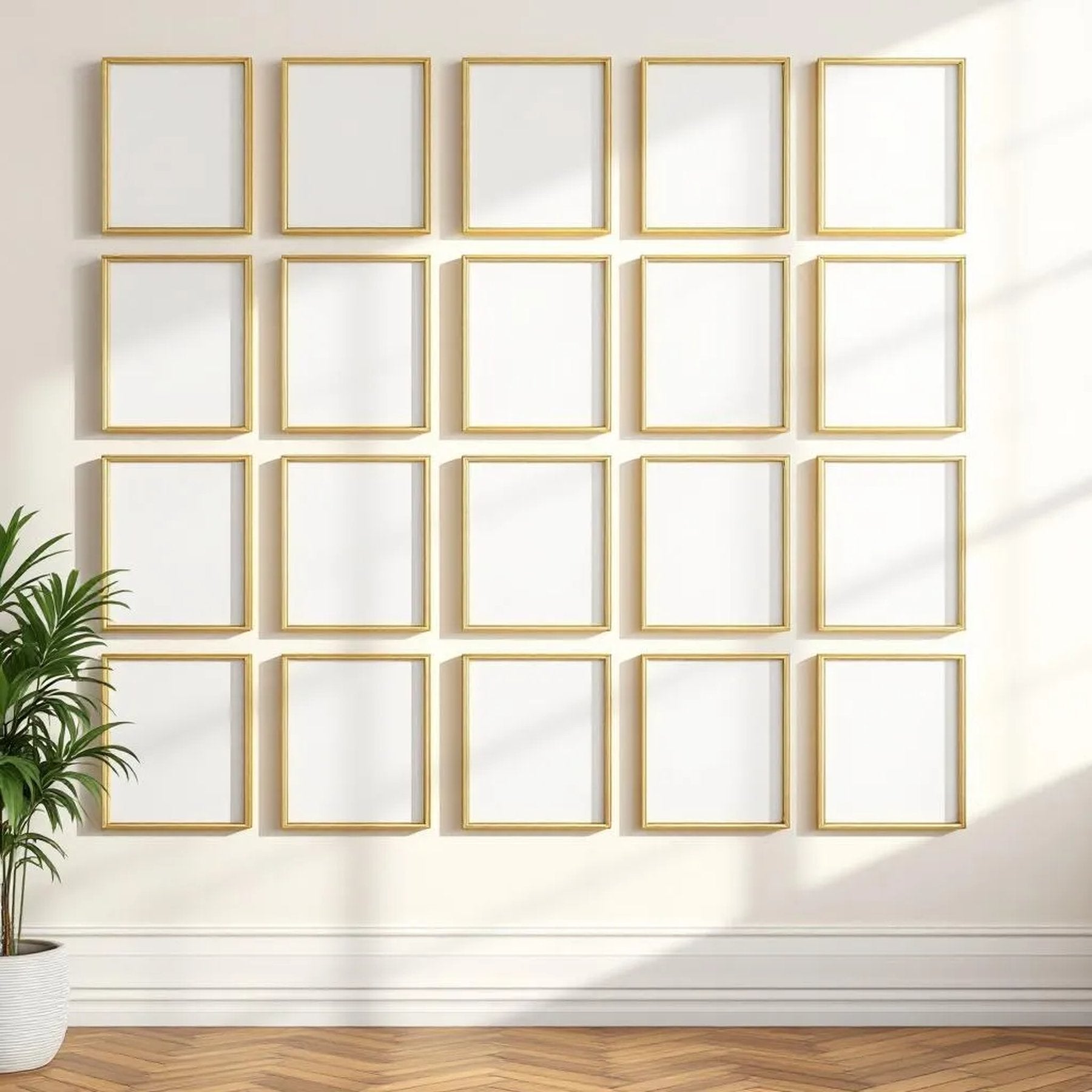 Frame Wall Art Mockup — Plain Square Frame Portrait 5:7 — Perspective View — #01783 | MockupBulk