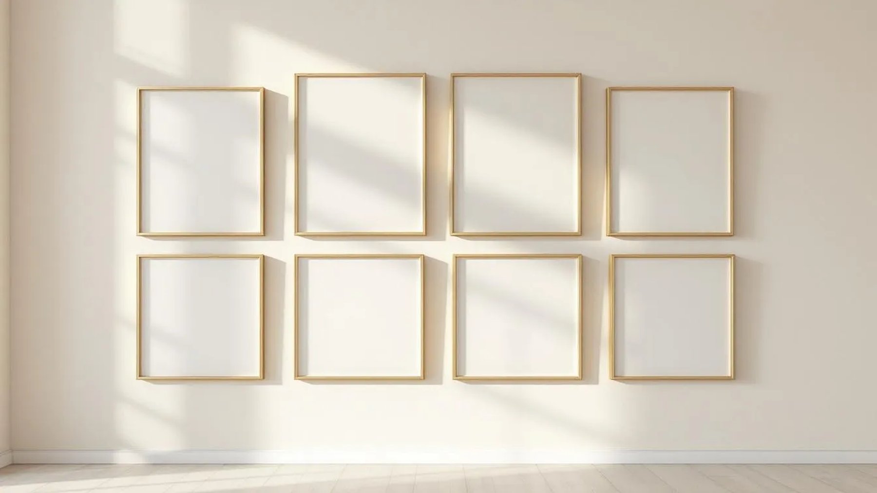 Frame Professional Frame Mockup — Gold Frame Square 1:1 — Perspective View — #01784 | MockupBulk