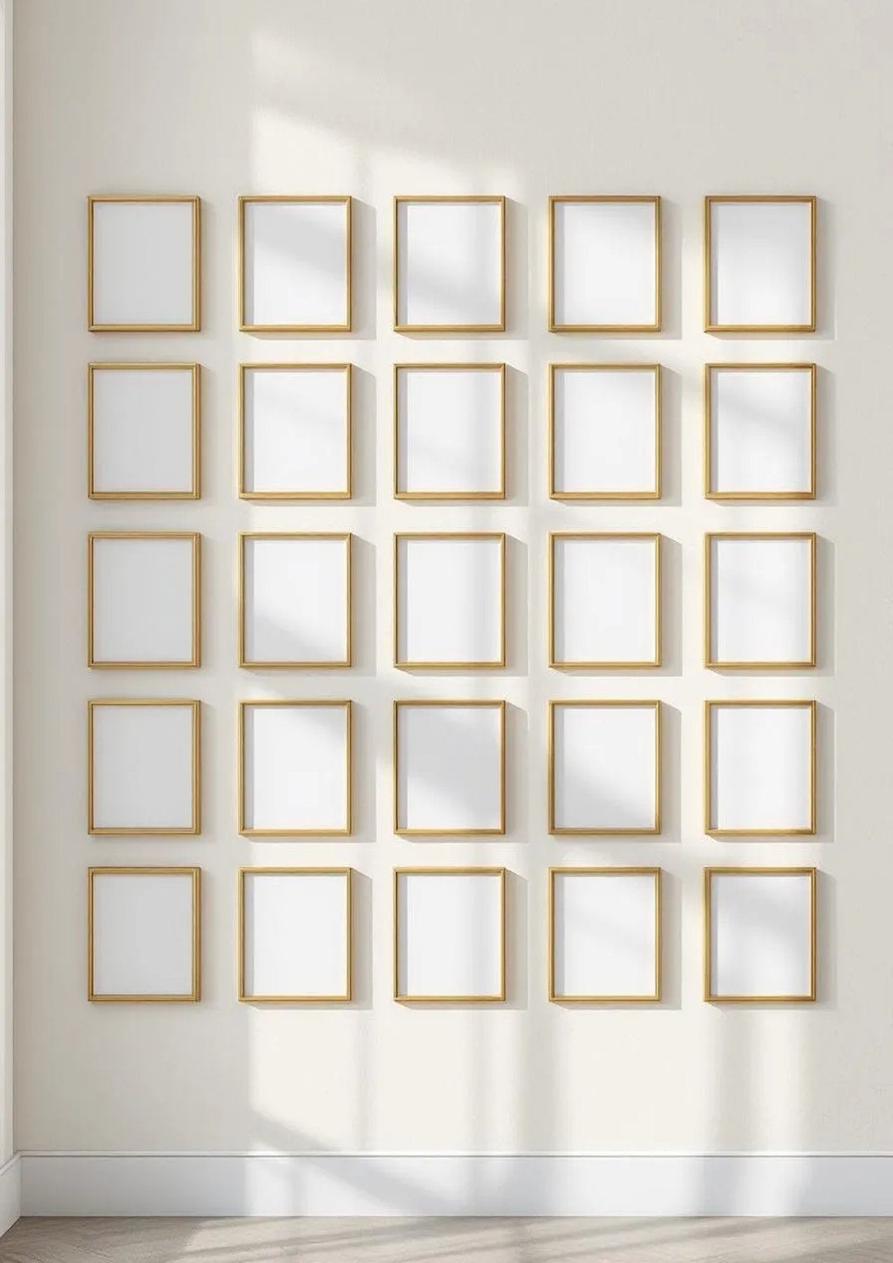 Frame Lifestyle Frame Mockup — Gold Frame Portrait 2:3 — Perspective View — #01785 | MockupBulk