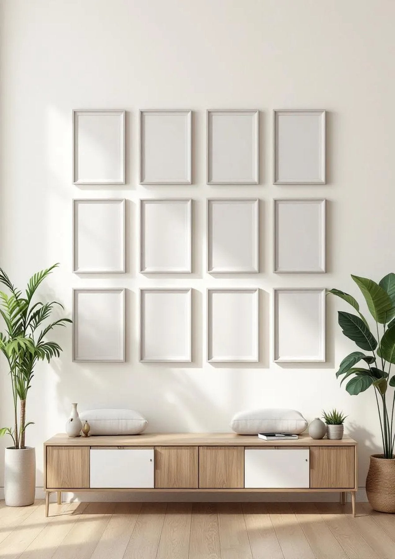 Frame Room Scene Mockup — Silver Frame Portrait 2:3 — Perspective View — #01788 | MockupBulk