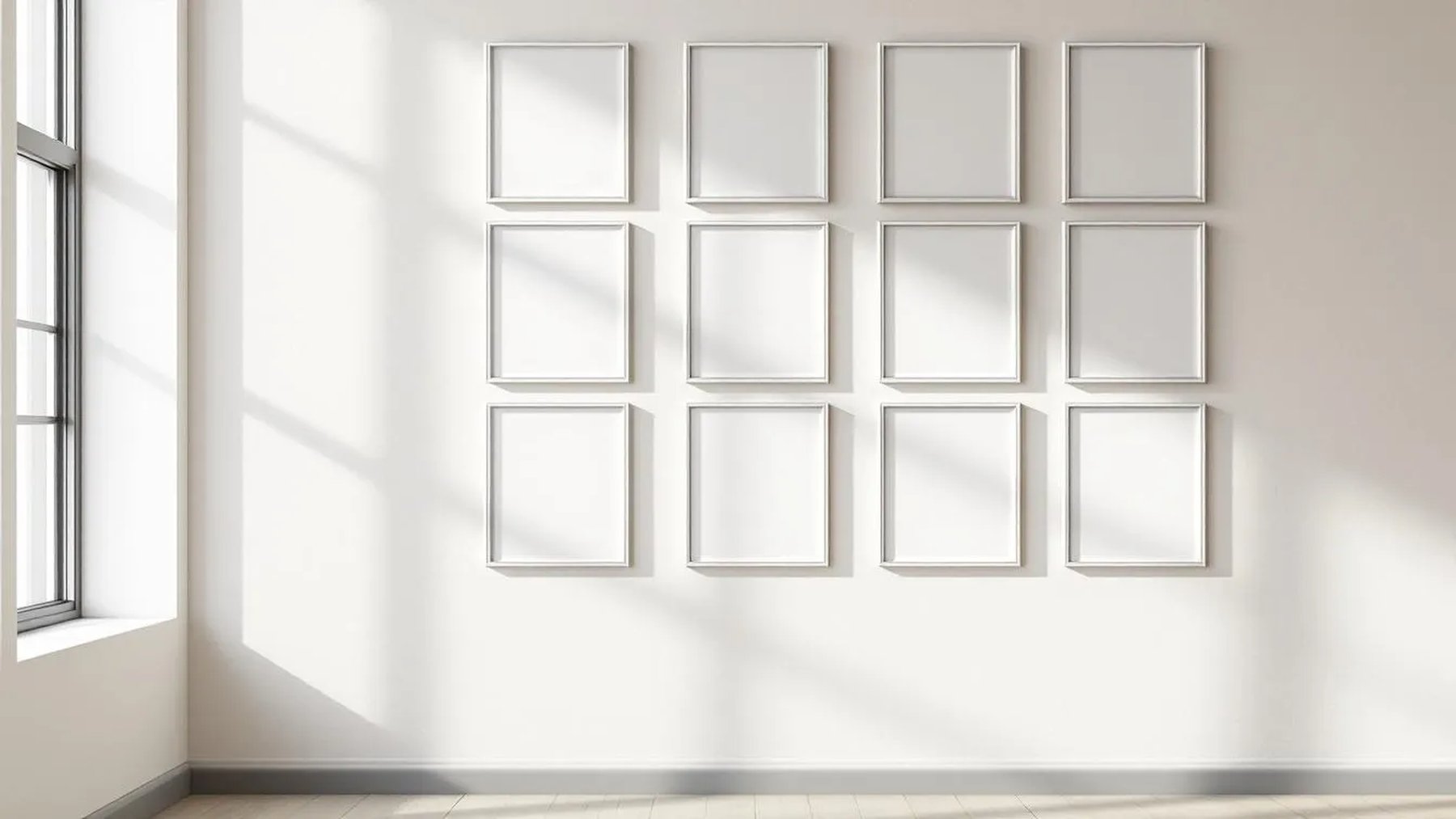 Frame Styled Room Mockup — Silver Frame Square 1:1 — Perspective View — #01790 | MockupBulk