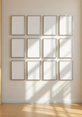 Frame Wall Art Mockup — Silver Frame Portrait 2:3 — Perspective View — #01791 | MockupBulk