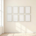 Frame Interior Frame Mockup — Plain Square Frame Portrait 4:5 — Perspective View — #01792 | MockupBulk