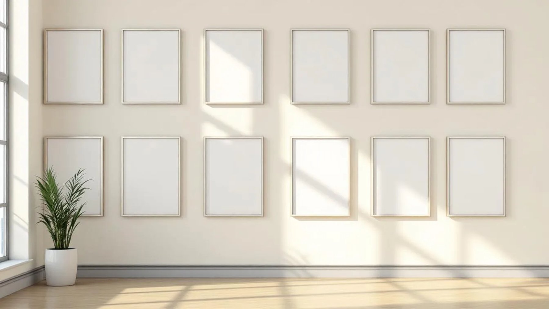 Frame Professional Frame Mockup — Silver Frame Portrait 4:5 — Perspective View — #01793 | MockupBulk