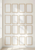 Frame Wall Art Mockup — Raw Pine Frame Portrait 2:3 — Perspective View — #01812 | MockupBulk