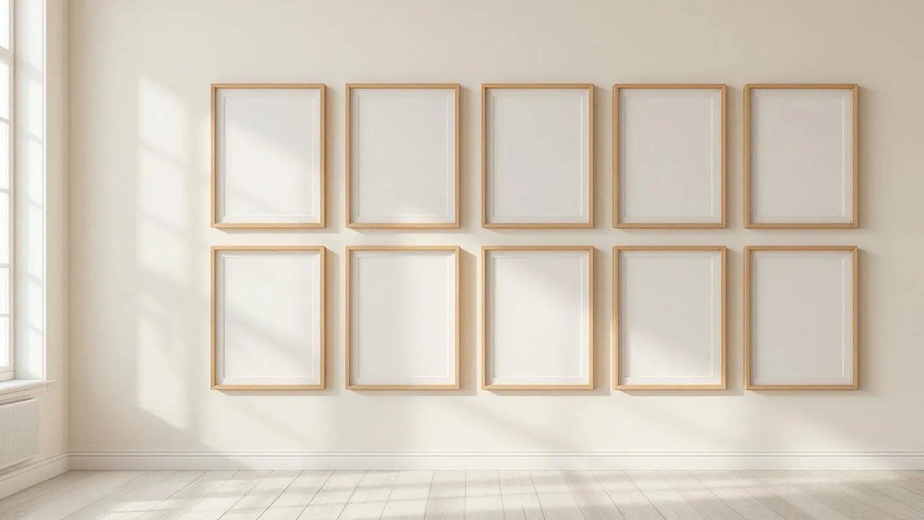 Frame Professional Frame Mockup — Raw Pine Frame Portrait 2:3 — Perspective View — #01814 | MockupBulk