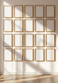 Frame Interior Frame Mockup — Raw Pine Frame Portrait 2:3 — Perspective View — #01815 | MockupBulk