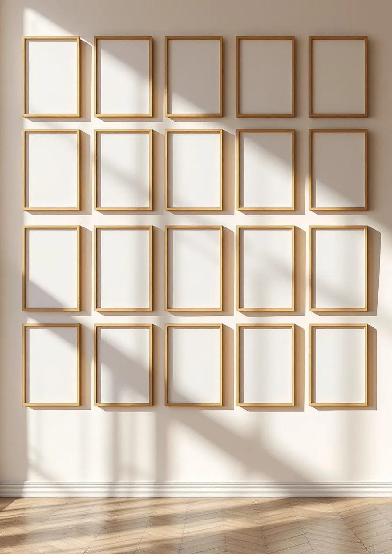 Frame Interior Frame Mockup — Raw Pine Frame Portrait 2:3 — Perspective View — #01815 | MockupBulk