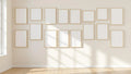 Frame Room Scene Mockup — Raw Pine Frame Portrait 2:3 — Perspective View — #01817 | MockupBulk