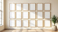 Frame Room Scene Mockup — Raw Pine Frame Portrait 2:3 — Perspective View — #01820 | MockupBulk