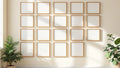 Frame Room Scene Mockup — Raw Pine Frame Portrait 2:3 — Perspective View — #01823 | MockupBulk