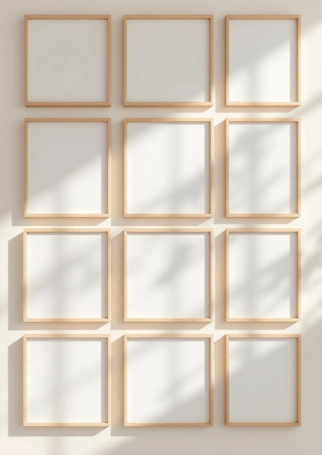 Frame Premium Interior Mockup — Raw Pine Frame Portrait 2:3 — Perspective View — #01824 | MockupBulk
