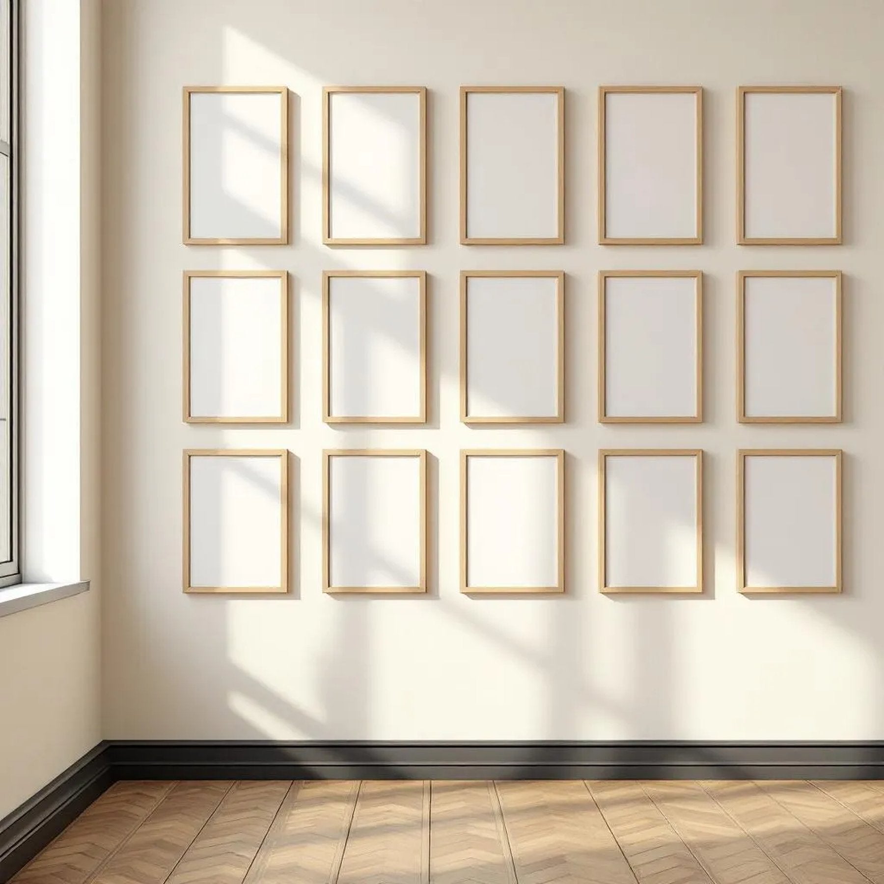 Frame Room Scene Mockup — Plain Square Frame Portrait 2:3 — Perspective View — #01825 | MockupBulk