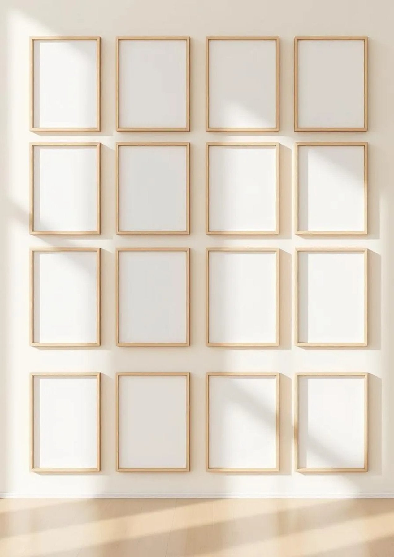 Frame Professional Frame Mockup — Raw Pine Frame Portrait 2:3 — Perspective View — #01827 | MockupBulk