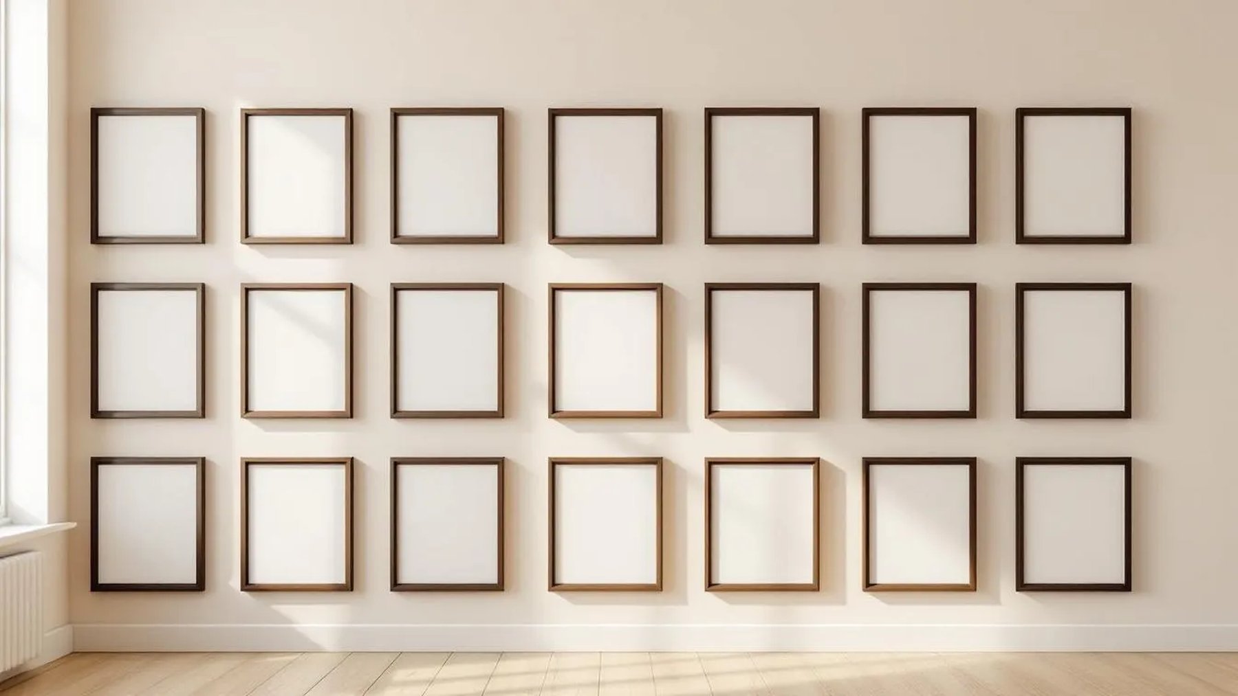 Frame Styled Room Mockup — Espresso Frame Portrait 2:3 — Perspective View — #01829 | MockupBulk