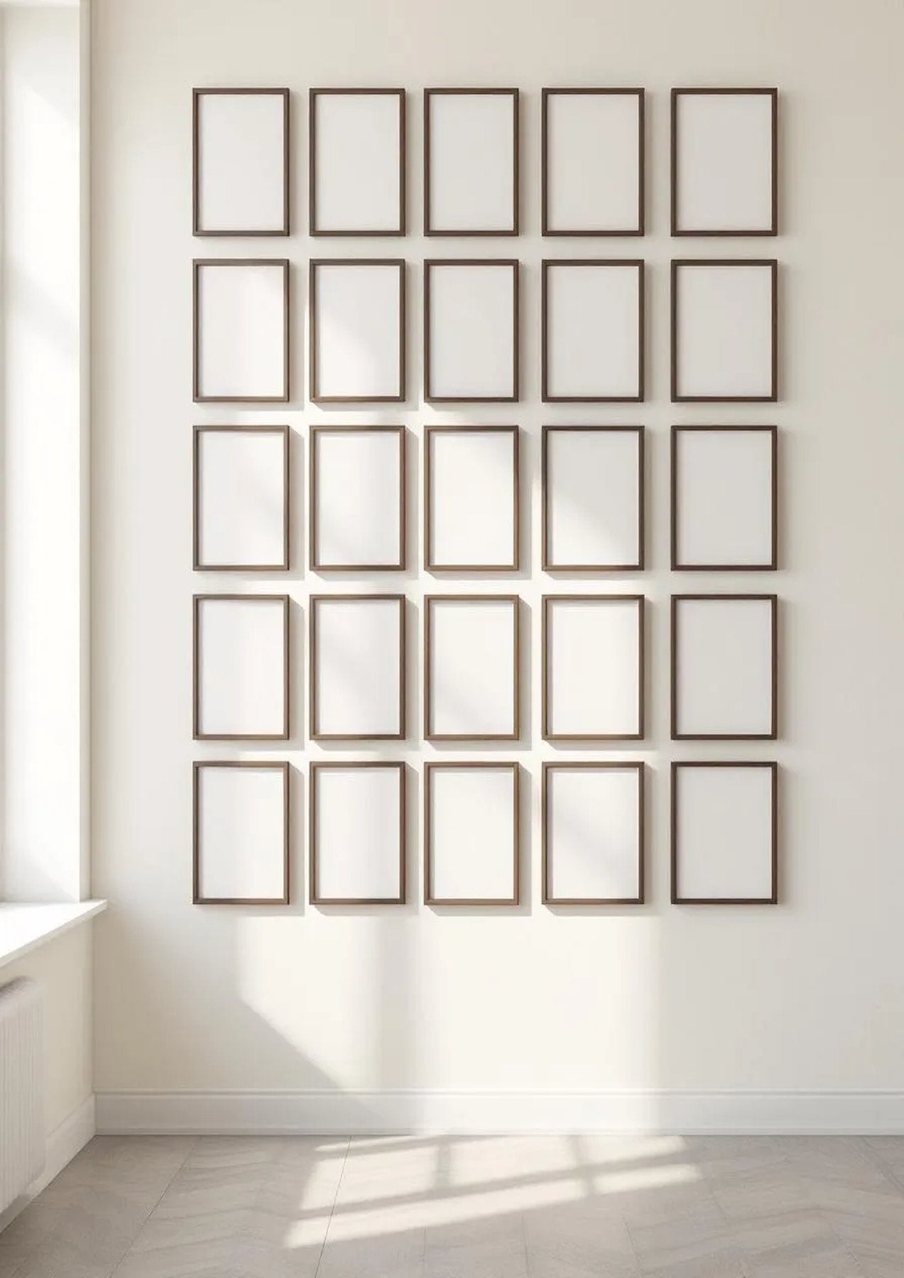 Frame High-Res Frame Mockup — Espresso Frame Portrait 2:3 — Perspective View — #01830 | MockupBulk