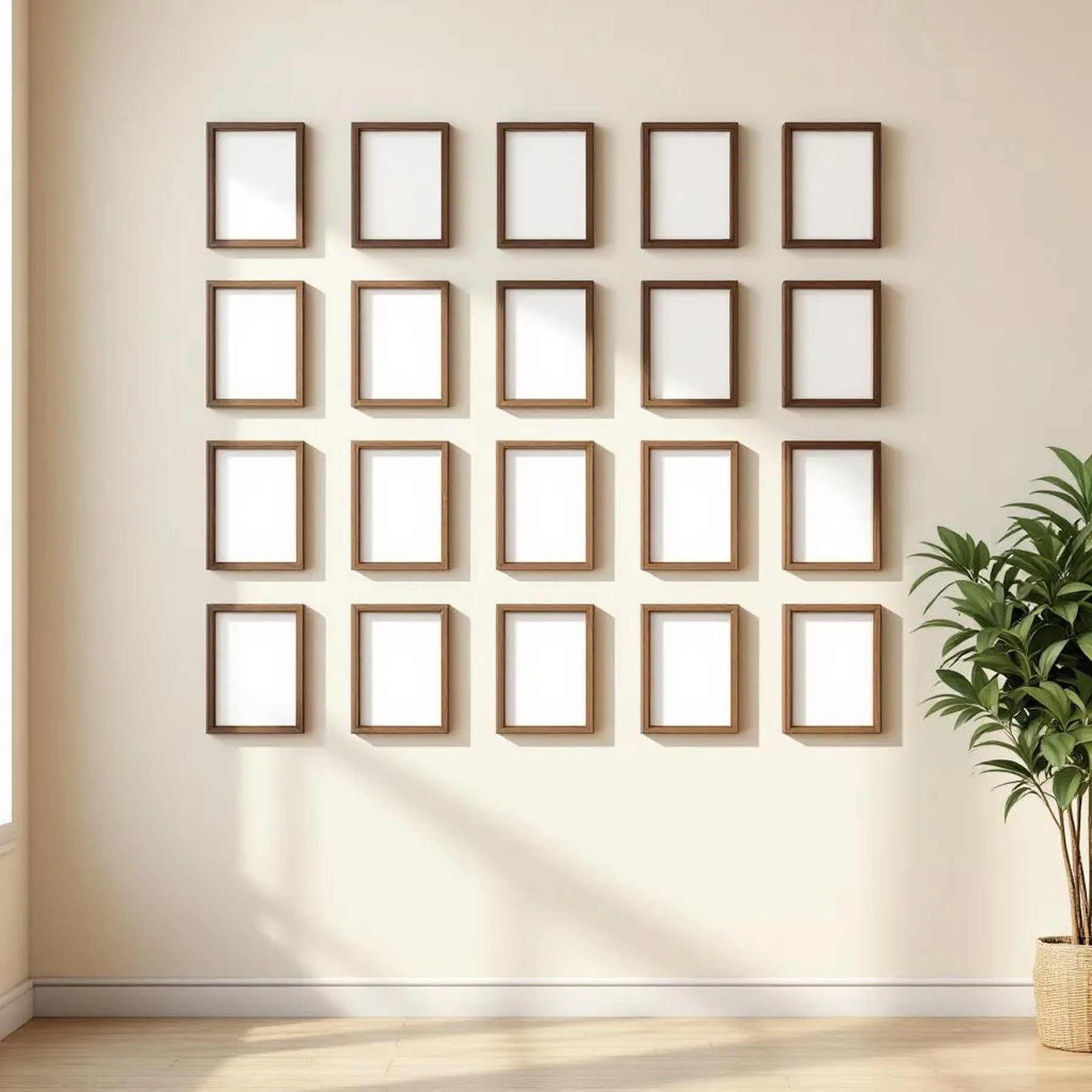 Frame Editorial Room Mockup — Plain Square Frame Portrait 2:3 — Perspective View — #01831 | MockupBulk