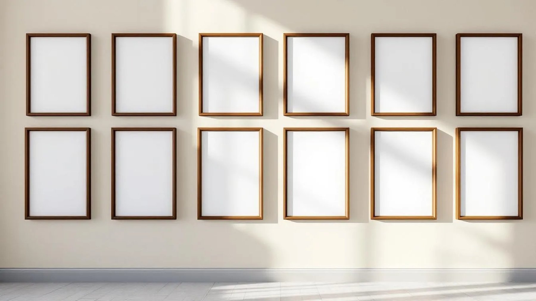 Frame Interior Frame Mockup — Espresso Frame Portrait 4:5 — Perspective View — #01832 | MockupBulk