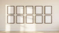 Frame Premium Interior Mockup — Espresso Frame A-Series (A4 / A3) — Perspective View — #01835 | MockupBulk