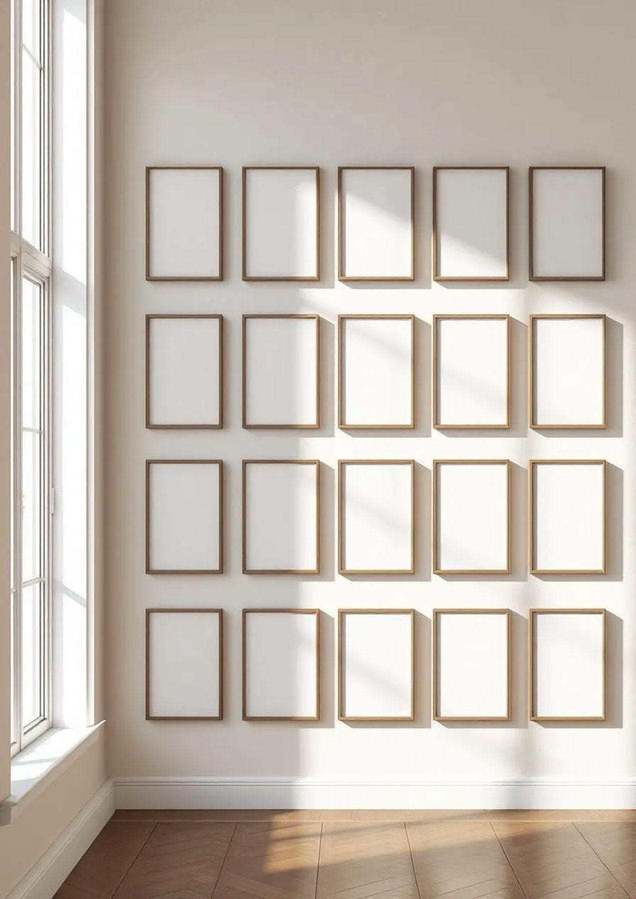 Frame Interior Frame Mockup — Espresso Frame Portrait 2:3 — Perspective View — #01836 | MockupBulk