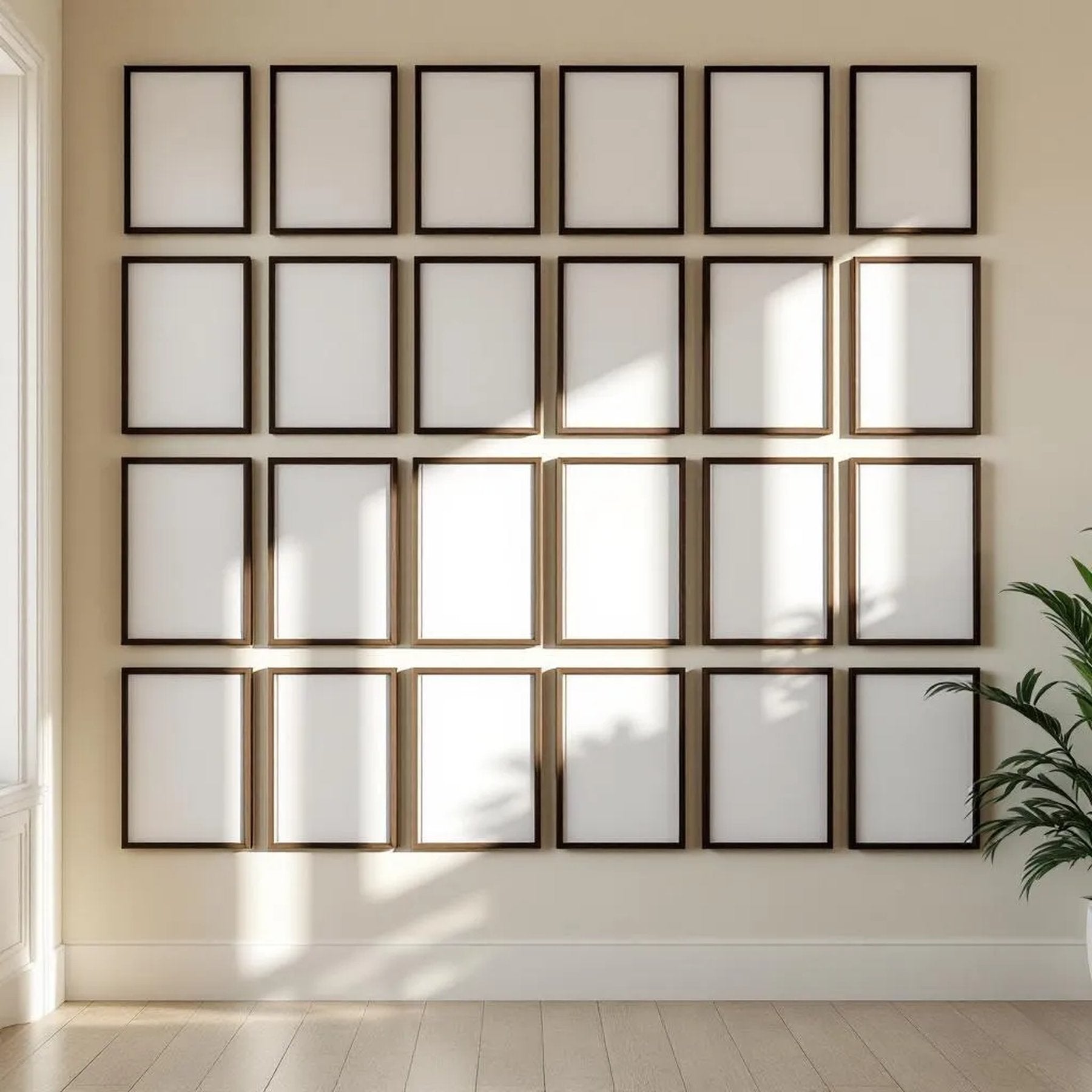 Frame Wall Art Mockup — Plain Square Frame Portrait 2:3 — Perspective View — #01840 | MockupBulk