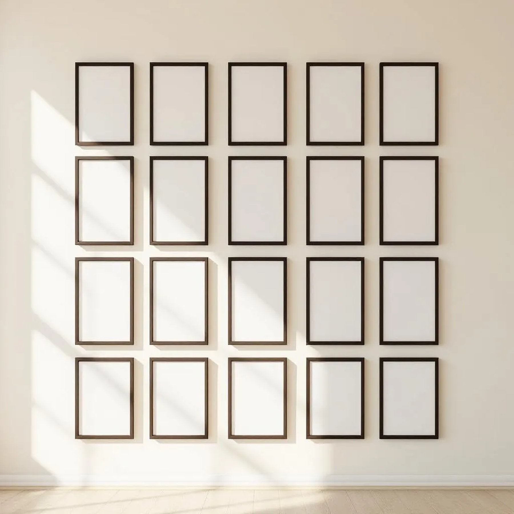 Frame Room Scene Mockup — Plain Square Frame Portrait 4:5 — Perspective View — #01843 | MockupBulk