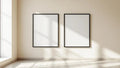 Frame Premium Interior Mockup — Matte Black Frame Portrait 4:5 — Perspective View — #00002 | MockupBulk