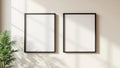 Frame Premium Interior Mockup — Matte Black Frame Square 1:1 — Perspective View — #00005 | MockupBulk