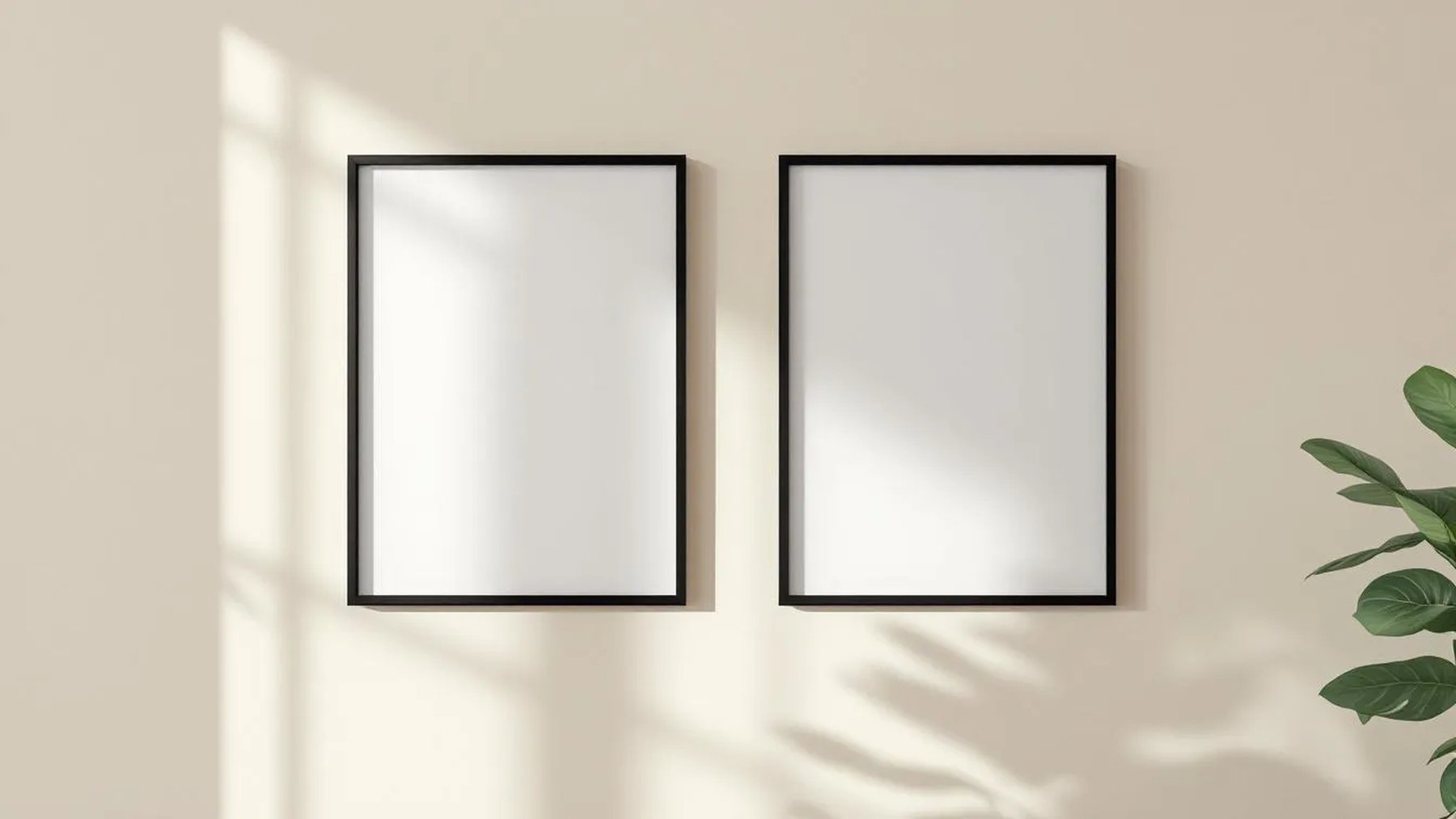Frame Wall Art Mockup — Matte Black Frame Portrait 4:5 — Perspective View — #00005 | MockupBulk