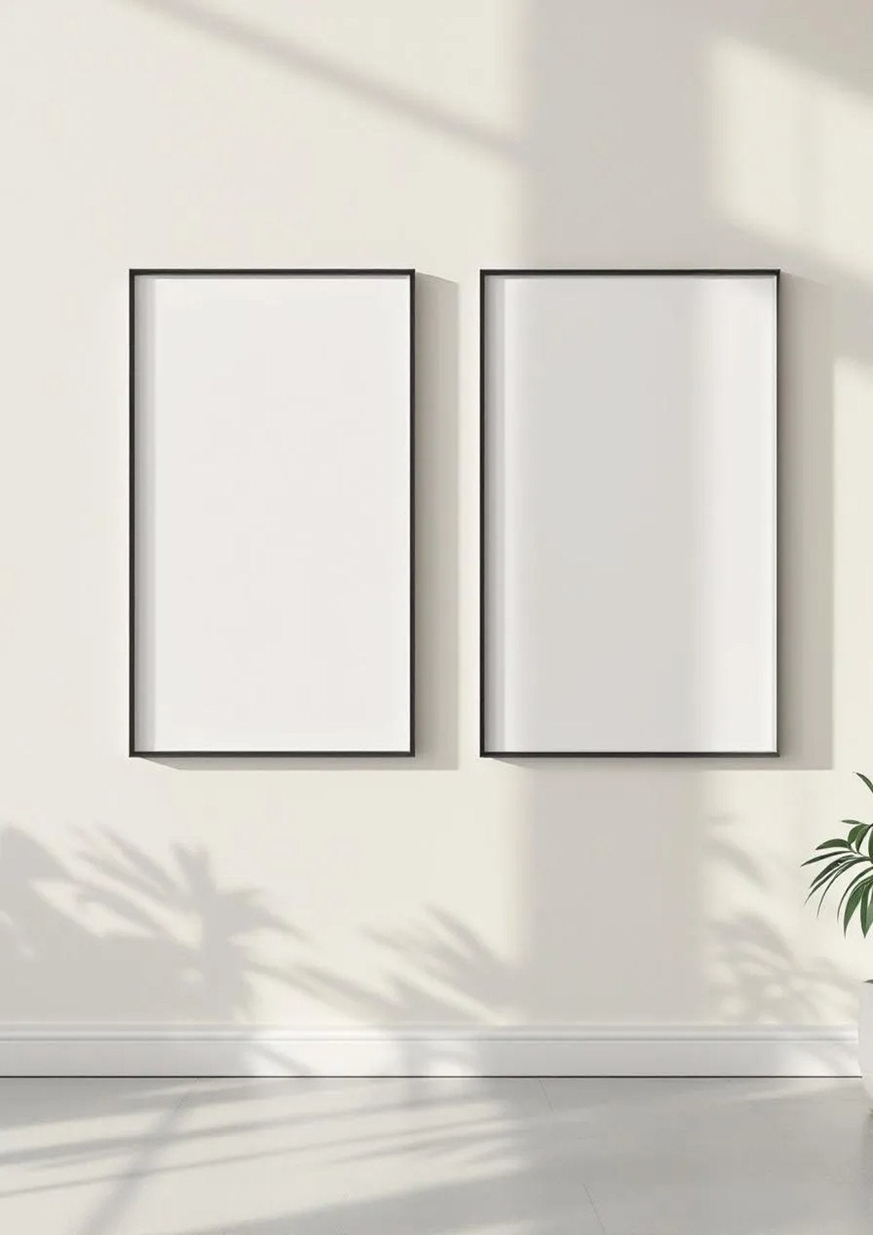 Frame Wall Art Mockup — Matte Black Frame Portrait 2:3 — Perspective View — #00006 | MockupBulk