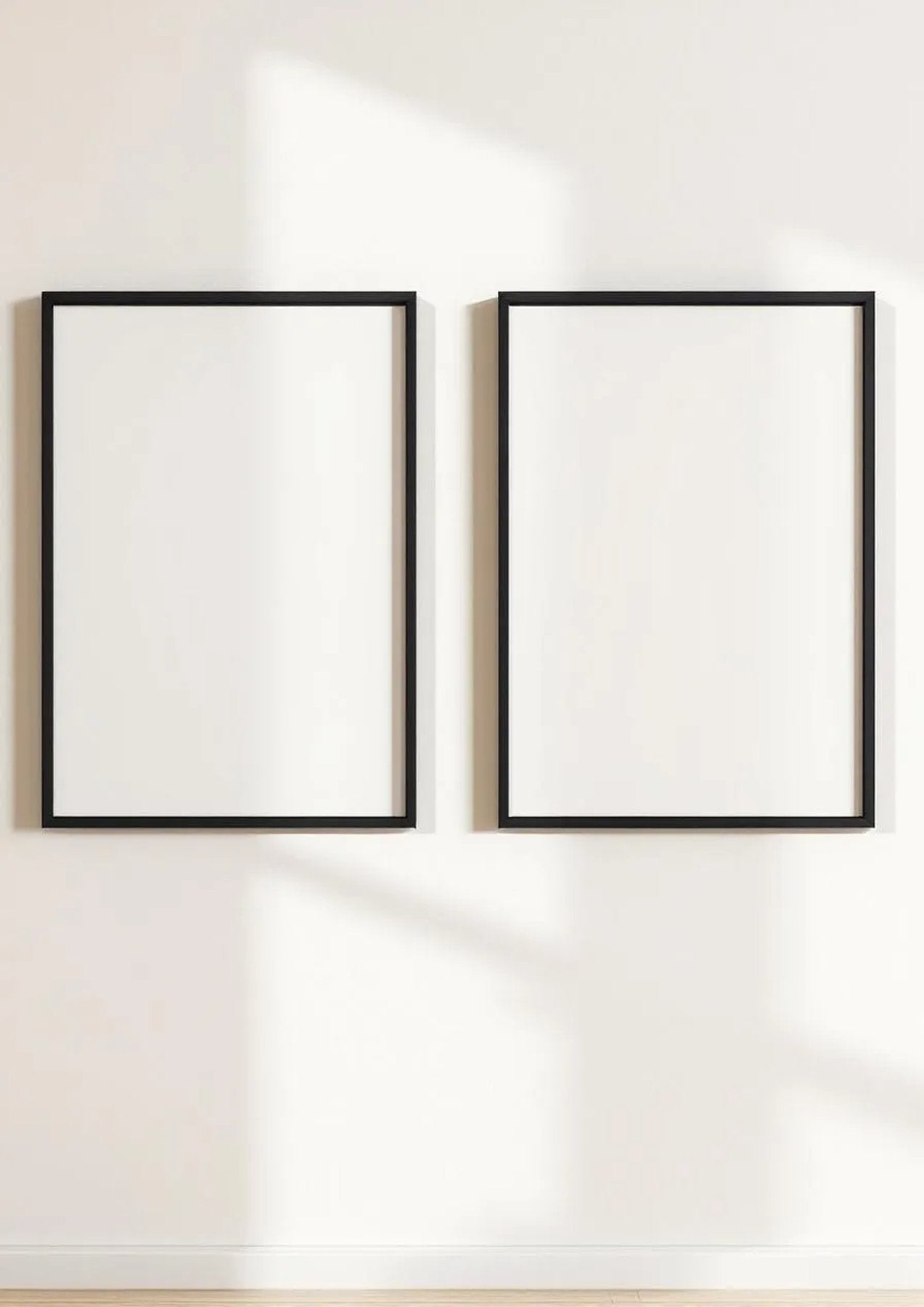 Frame Premium Interior Mockup — Matte Black Frame A-Series (A4 / A3) — Perspective View — #00006 | MockupBulk