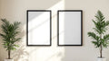Frame Interior Frame Mockup — Matte Black Frame Portrait 4:5 — Perspective View — #00008 | MockupBulk