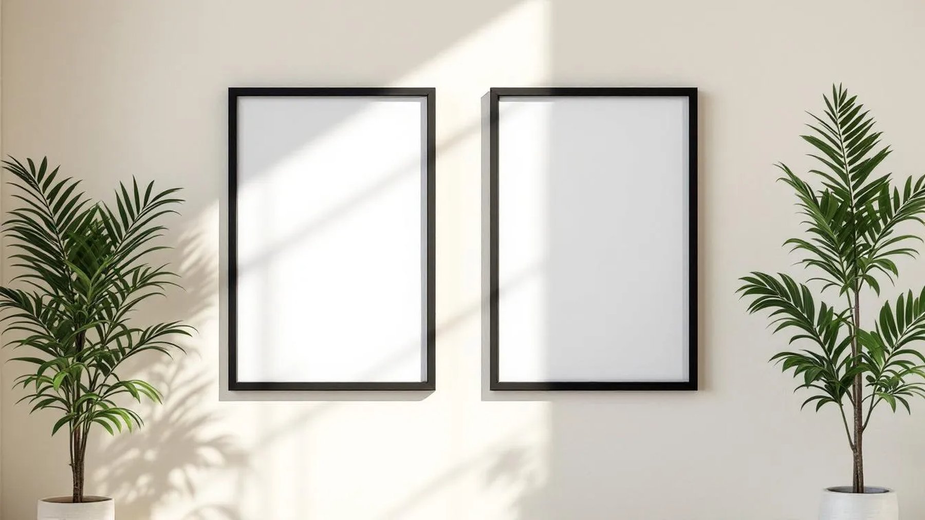 Frame Interior Frame Mockup — Matte Black Frame Portrait 4:5 — Perspective View — #00008 | MockupBulk