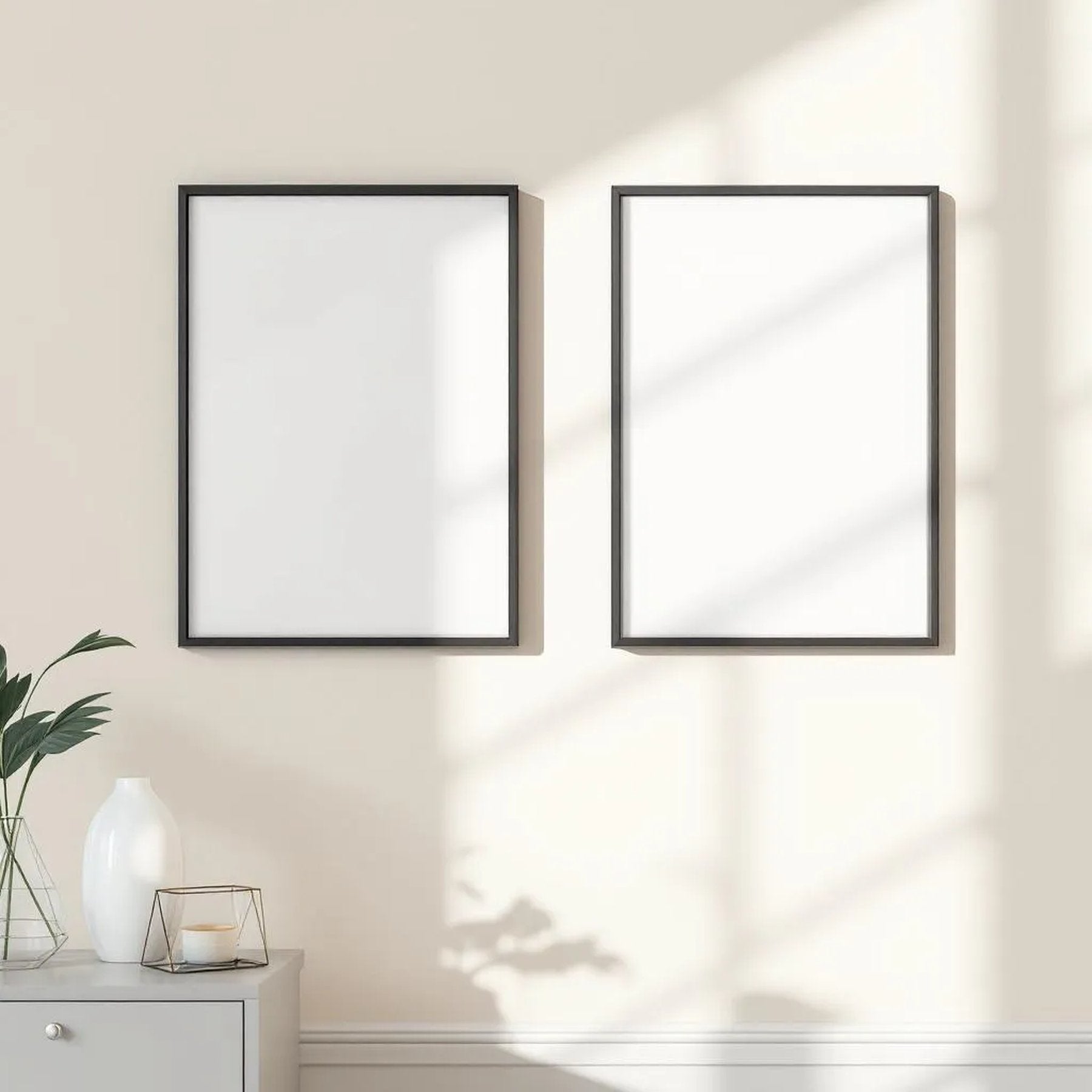 Frame Interior Frame Mockup — Plain Square Frame Landscape 11x14 — Perspective View — #00010 | MockupBulk