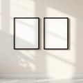 Frame Frame Display Mockup — Plain Square Frame Portrait 2:3 — Perspective View — #00010 | MockupBulk