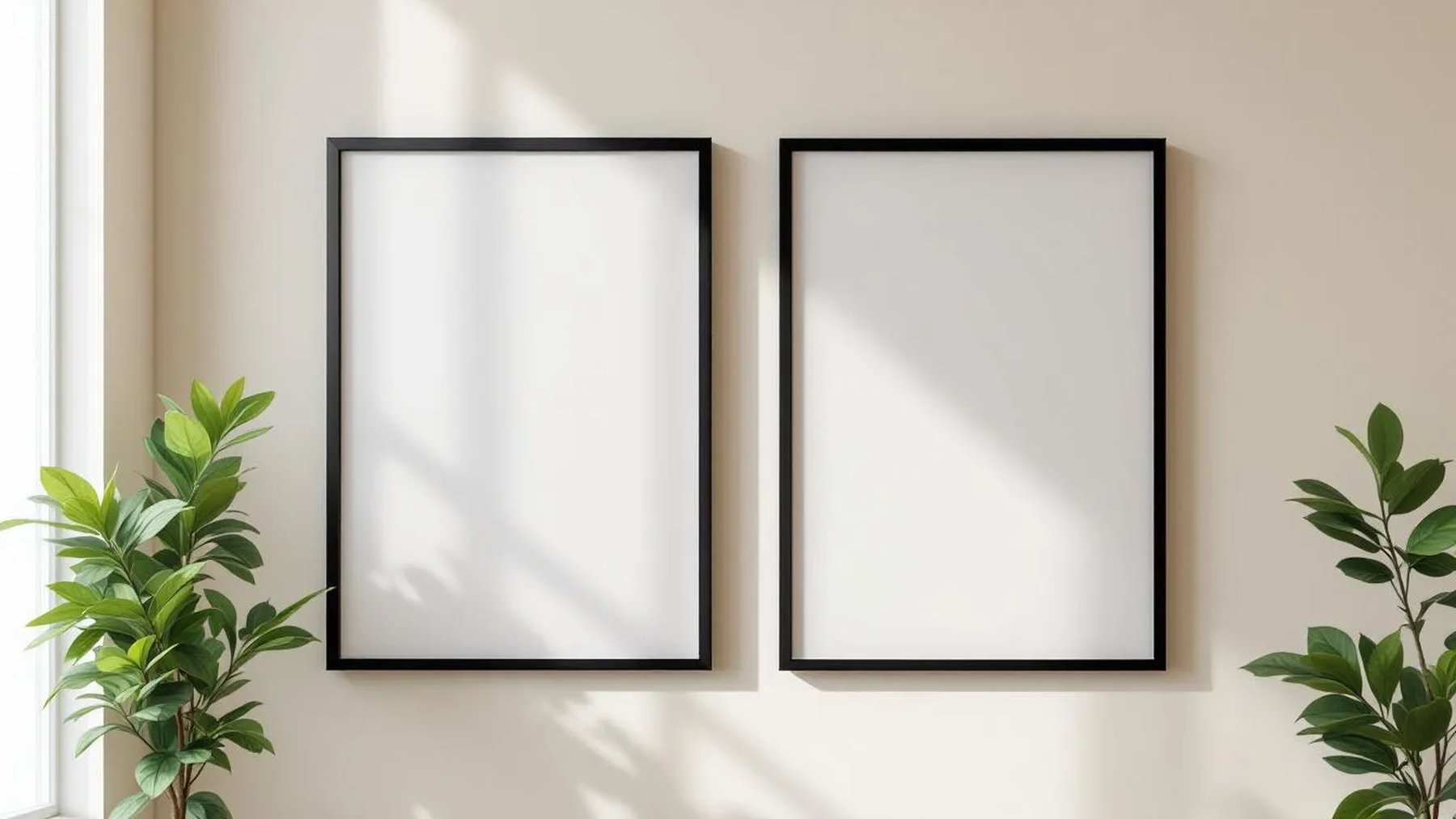 Frame Lifestyle Frame Mockup — Matte Black Frame Portrait 4:5 — Perspective View — #00011 | MockupBulk