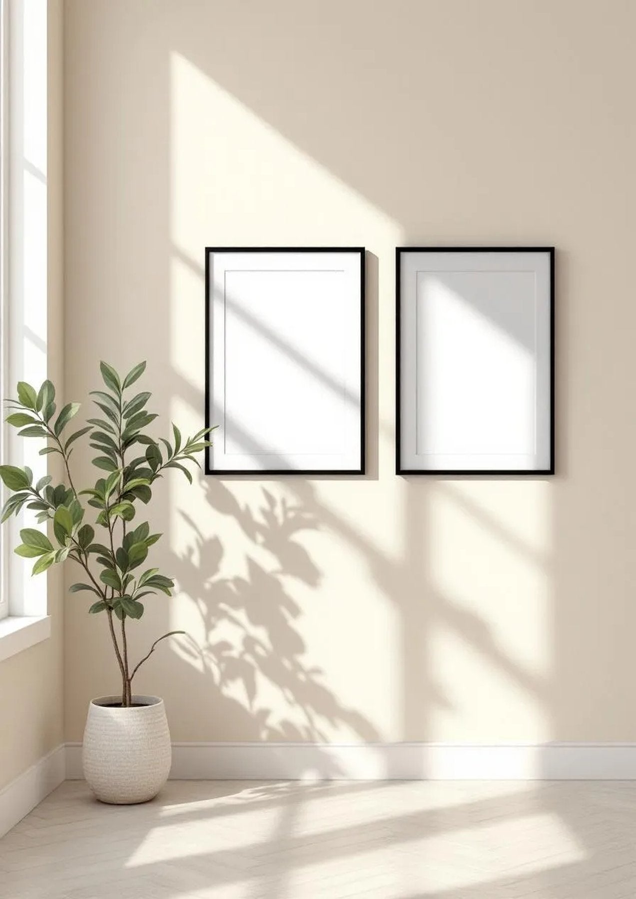 Frame Lifestyle Frame Mockup — Matte Black Frame Portrait 2:3 — Perspective View — #00012 | MockupBulk