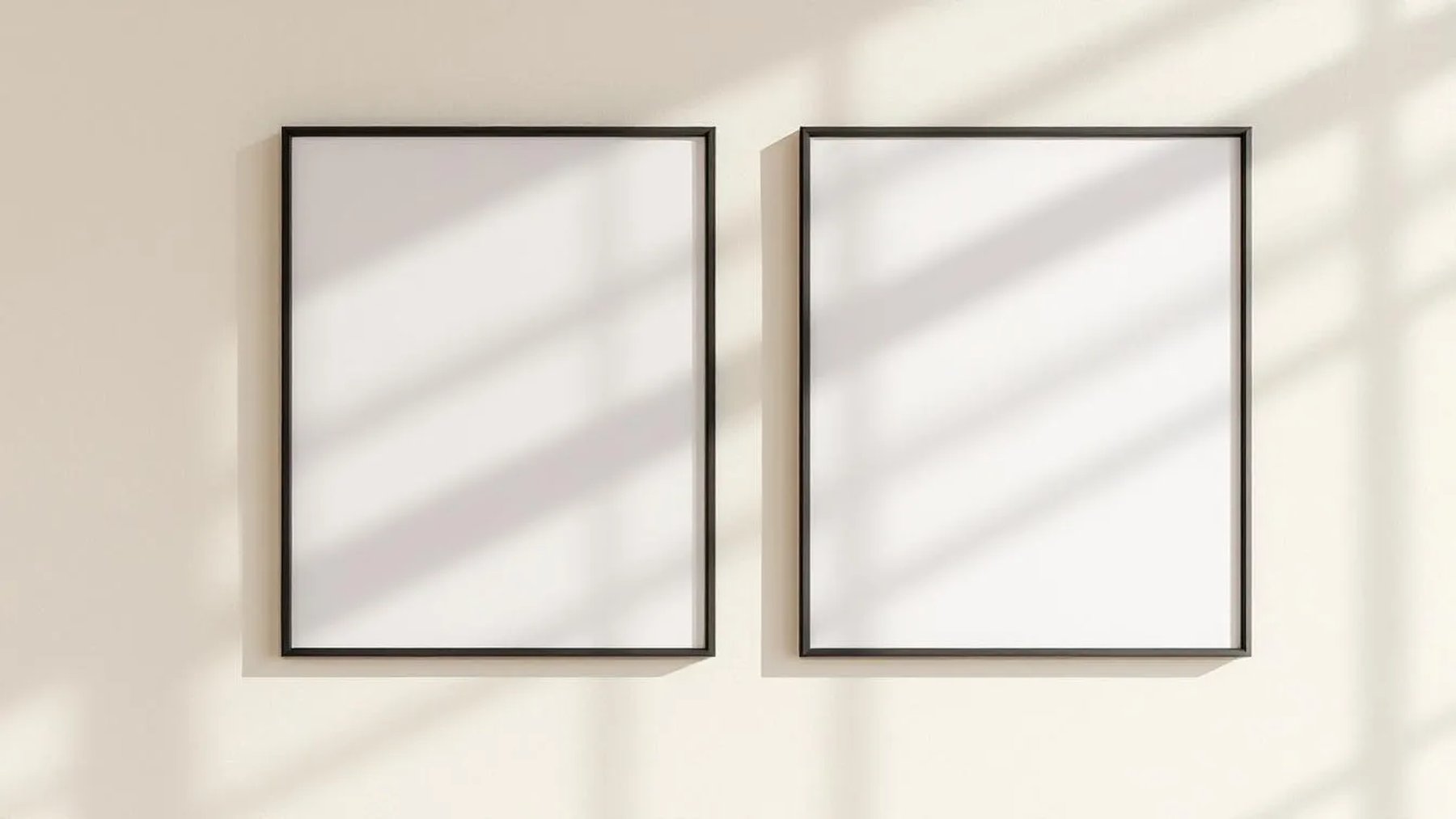 Frame Interior Frame Mockup — Matte Black Frame Square 1:1 — Perspective View — #00014 | MockupBulk