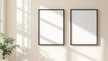 Frame Professional Frame Mockup — Matte Black Frame Portrait 2:3 — Perspective View — #00014 | MockupBulk