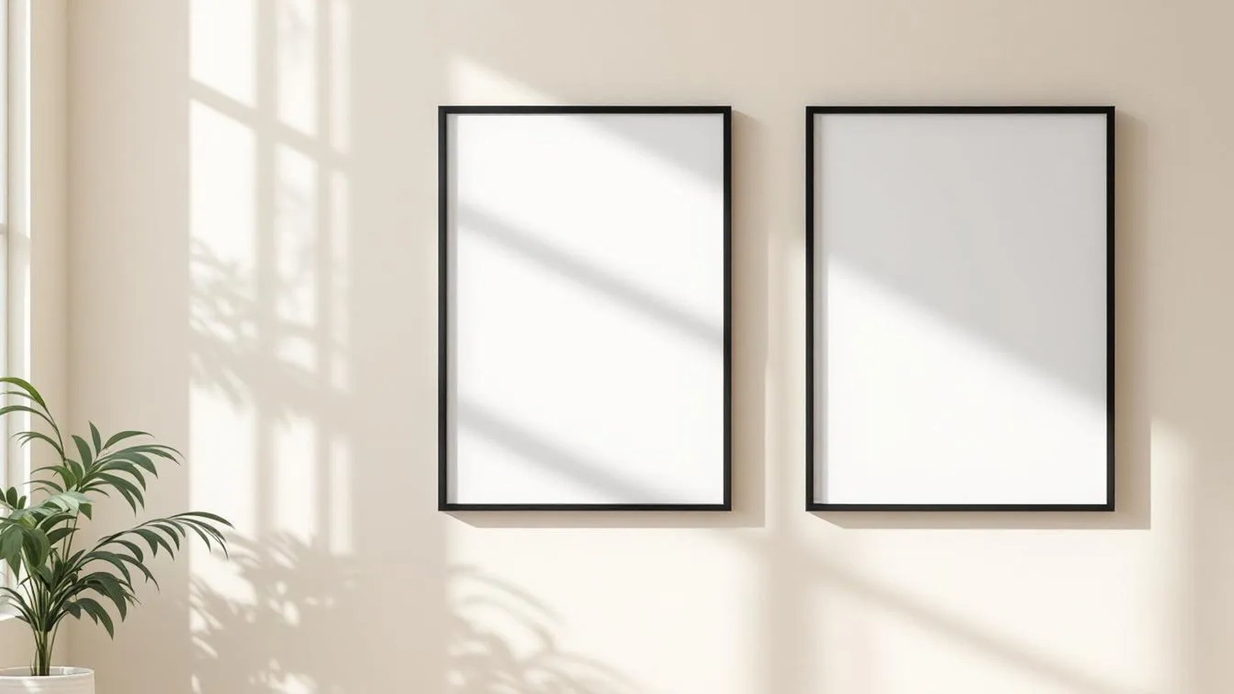 Frame Professional Frame Mockup — Matte Black Frame Portrait 2:3 — Perspective View — #00014 | MockupBulk
