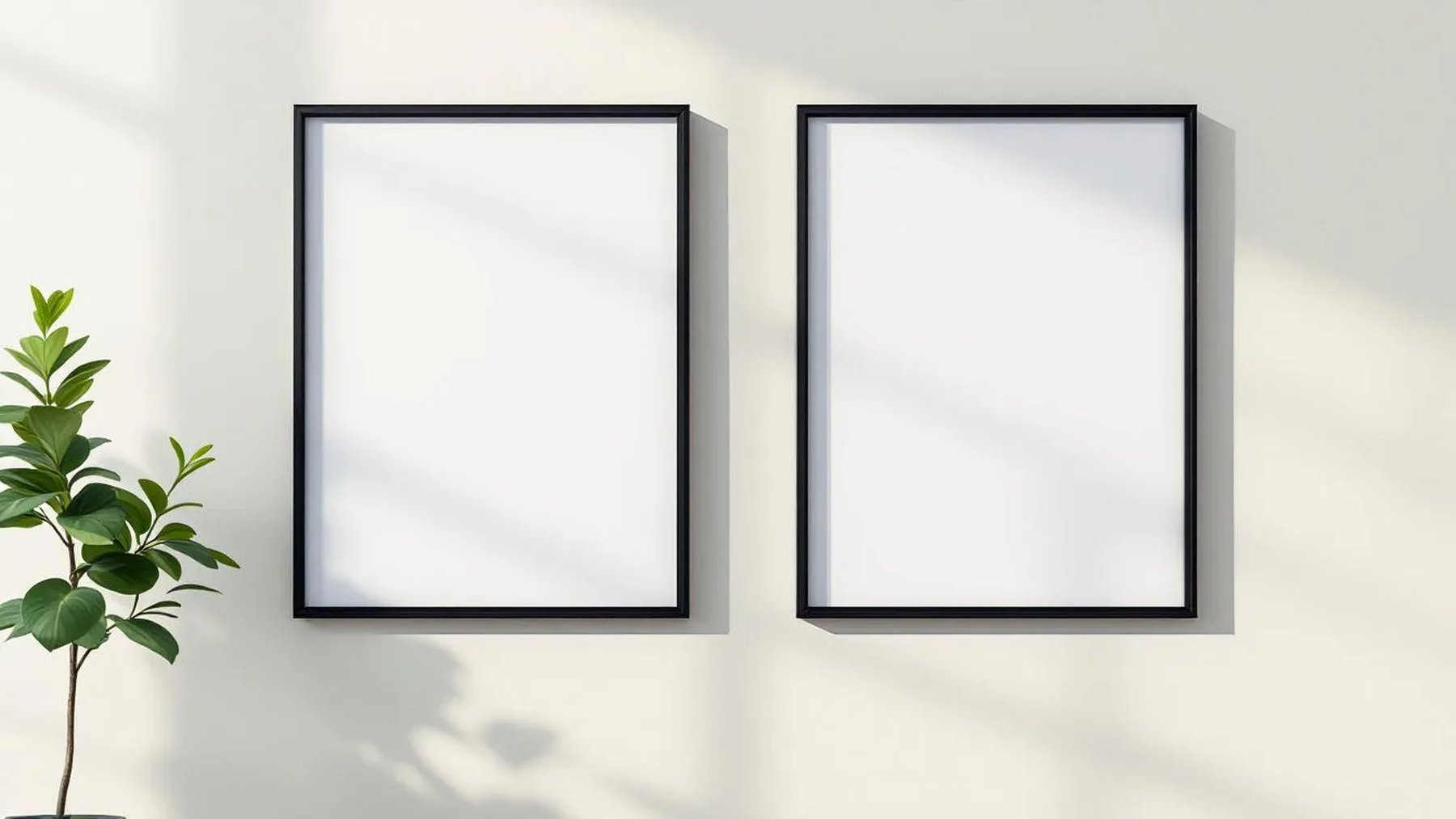Frame Wall Art Mockup — Matte Black Frame Portrait 4:5 — Perspective View — #00014 | MockupBulk
