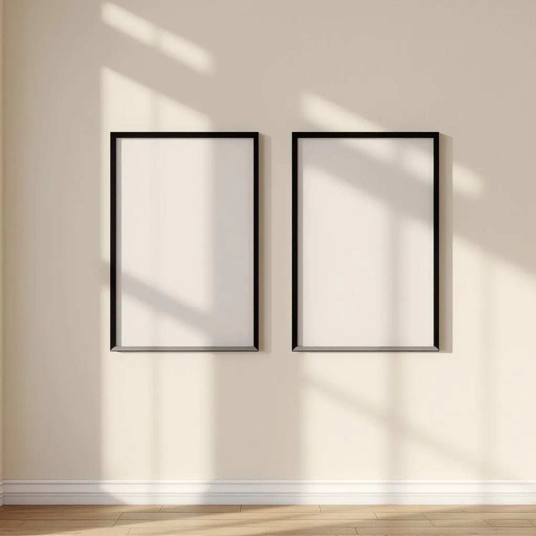 Frame Wall Art Mockup — Plain Square Frame Portrait 2:3 — Perspective View — #00016 | MockupBulk