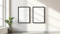 Frame Styled Room Mockup — Matte Black Frame Square 1:1 — Perspective View — #00017 | MockupBulk