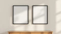 Frame Wall Art Mockup — Matte Black Frame Portrait 2:3 — Perspective View — #00017 | MockupBulk