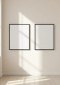 Frame Wall Art Mockup — Matte Black Frame Portrait 2:3 — Perspective View — #00021 | MockupBulk