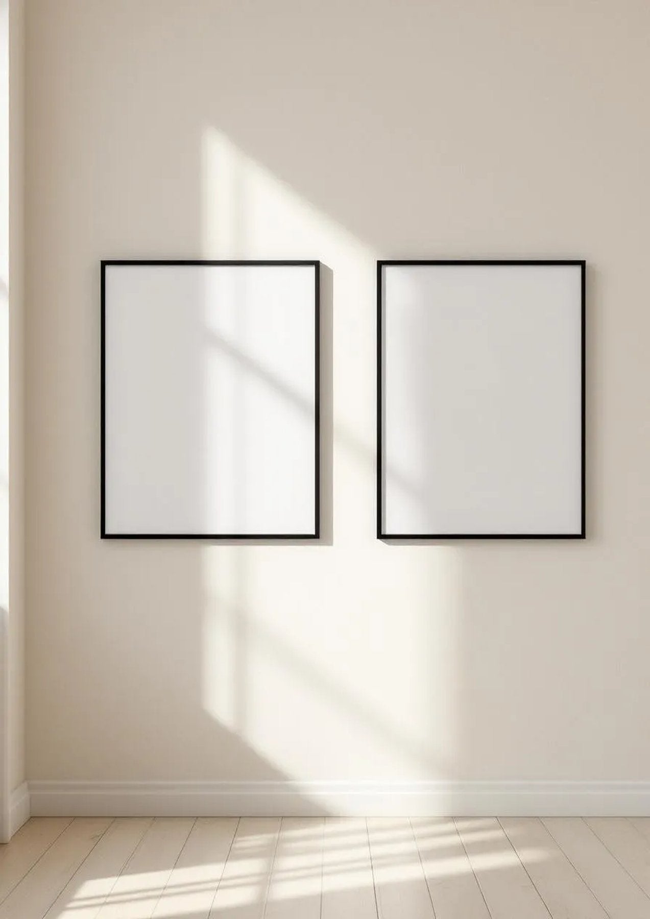 Frame Wall Art Mockup — Matte Black Frame Portrait 2:3 — Perspective View — #00021 | MockupBulk