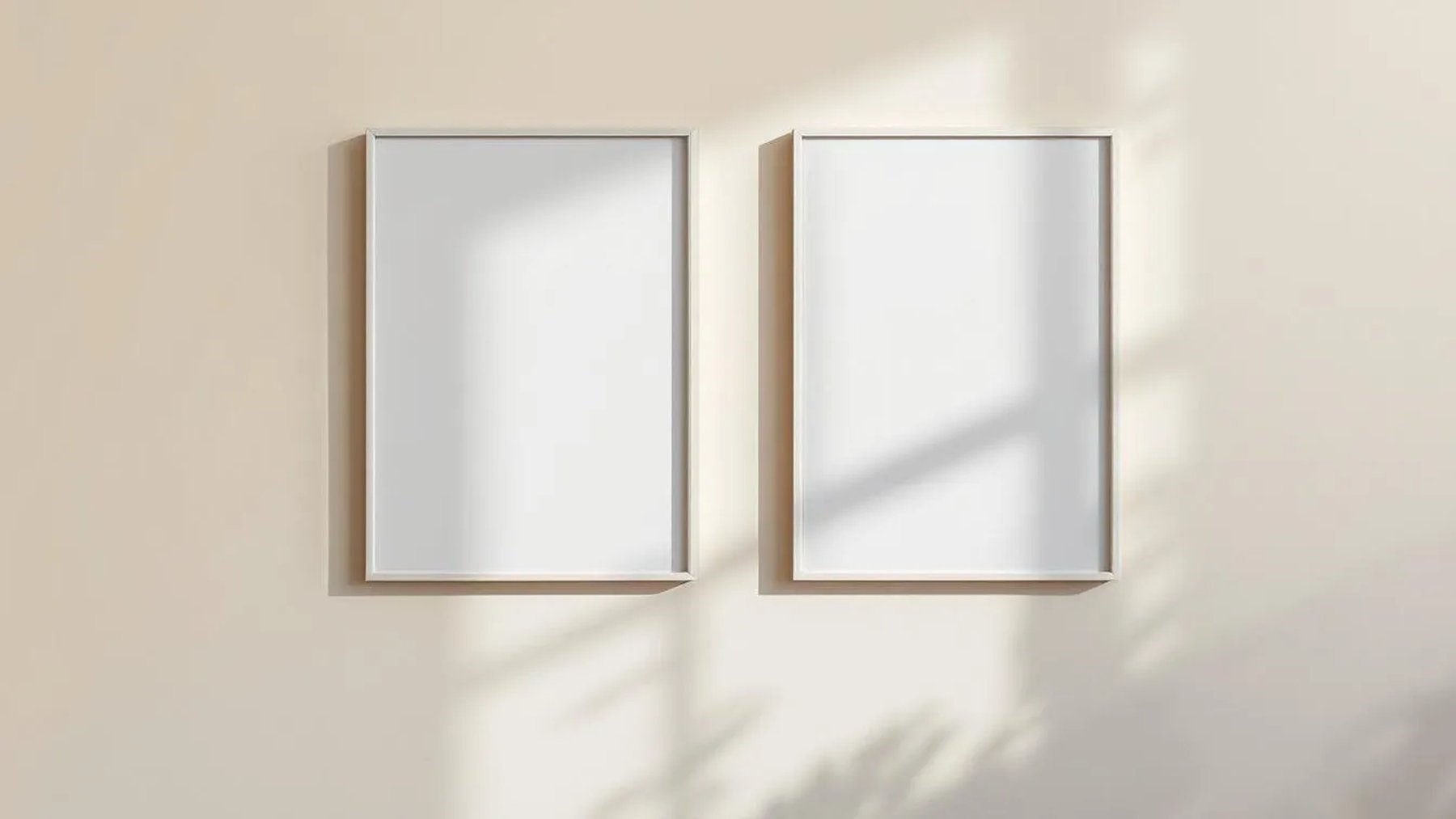 Frame Room Scene Mockup — White Frame Portrait 2:3 — Perspective View — #00023 | MockupBulk