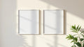 Frame Room Scene Mockup — White Frame Portrait 4:5 — Perspective View — #00023 | MockupBulk