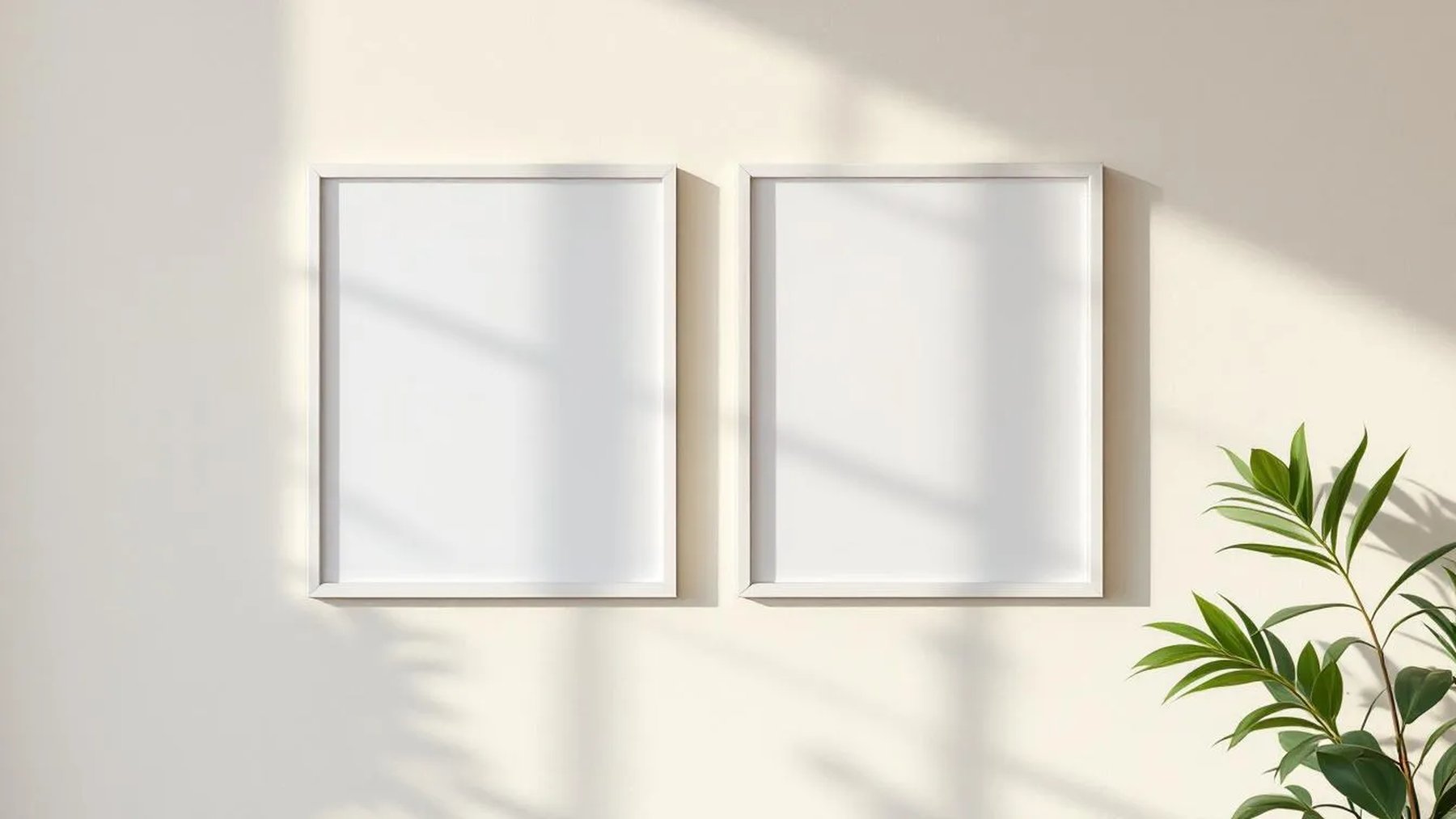 Frame Room Scene Mockup — White Frame Portrait 4:5 — Perspective View — #00023 | MockupBulk